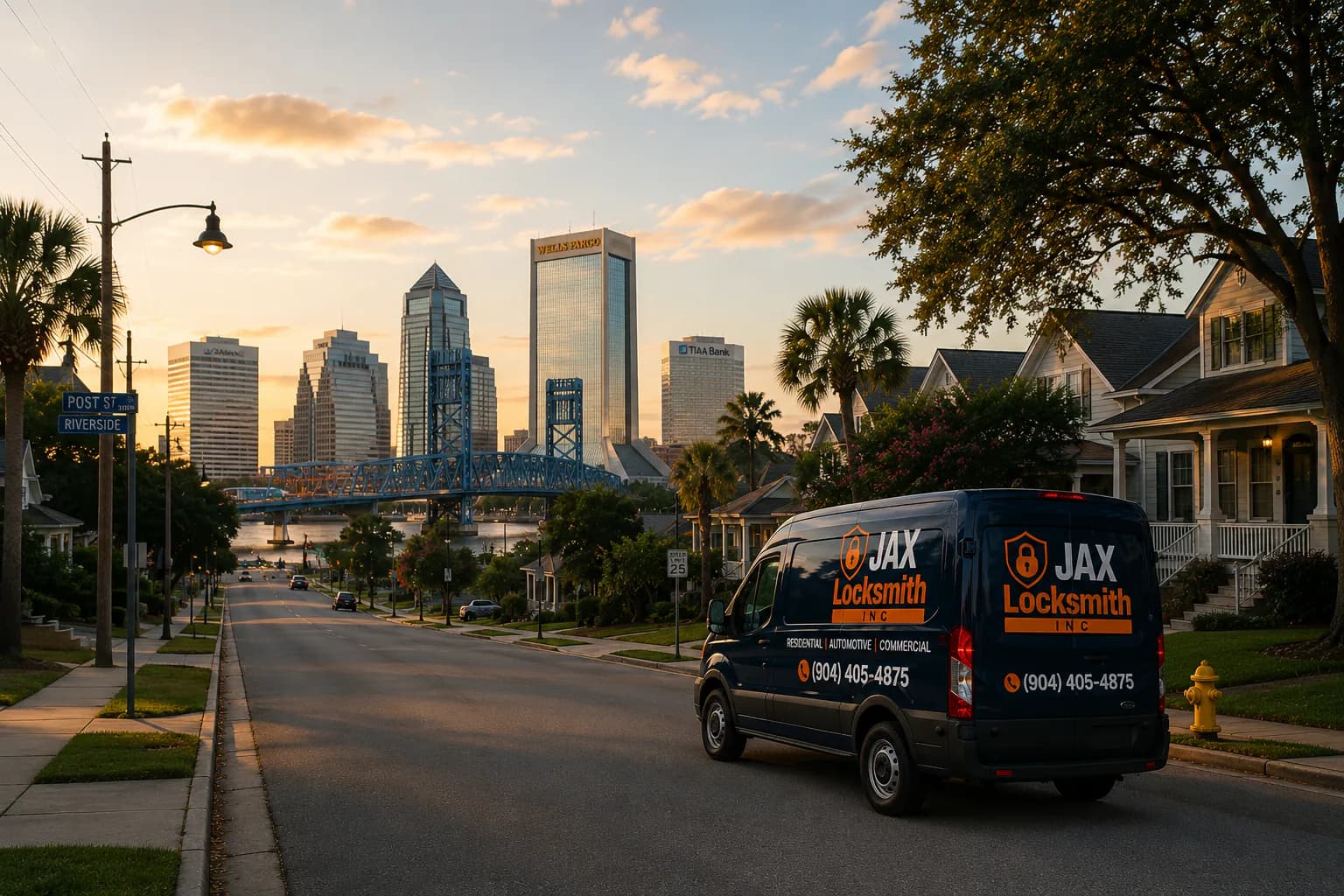 JAX Locksmith Inc. technician handing keys to a satisfied customer